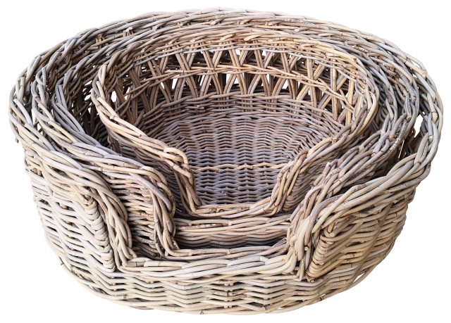 Lows Of Dundee Open Weave Deep Oval Log Basket