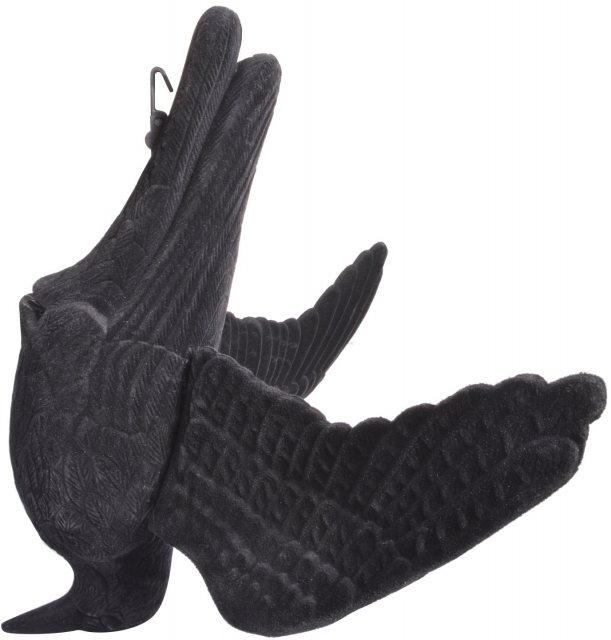 Portek Realistic Hanging Crow Visual Bird Scarer