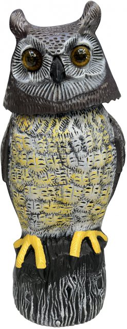 Portek Solar Powered Realistic Owl Visual Bird Scarer