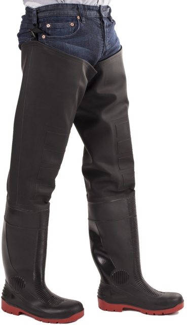 Amblers Amblers Unisex Rhone Thigh Safety Wader Black/Red