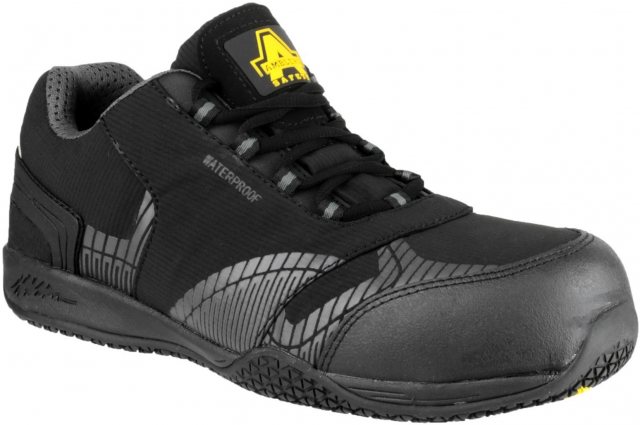 Amblers Amblers Men's FS29C Waterproof Metal Free Non Leather Safety Trainer Black