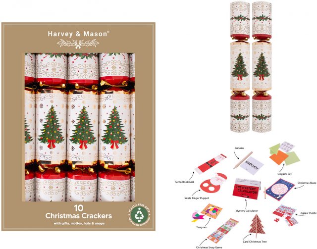 Harvey & Mason  Gold Tree Christmas Crackers 14" 10 Pack