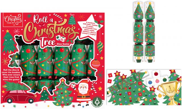 Roll A Christmas Tree Dice Game Christmas Crackers 6 Pack