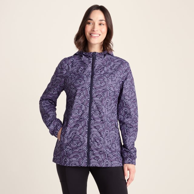 Tog24 Craven Waterproof Jacket Dark Indigo/Lilac Blossom Wave