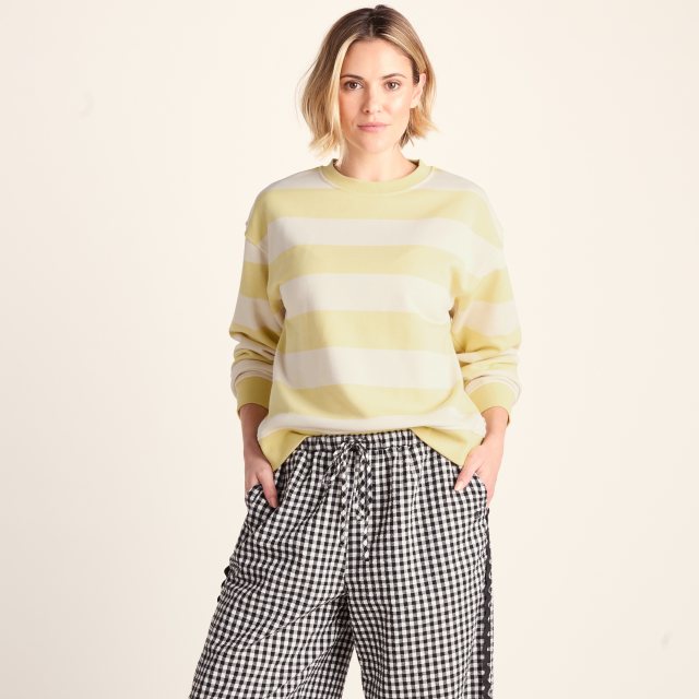 Tog24 Tog24 Tara Sweatshirt Butter Yellow Stripe