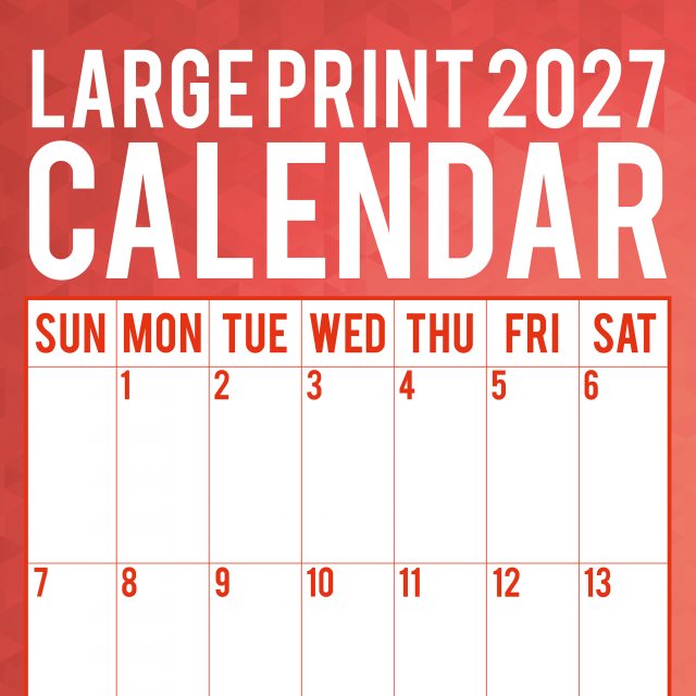 Gifted Stationary Square Large Print Calendar 2027