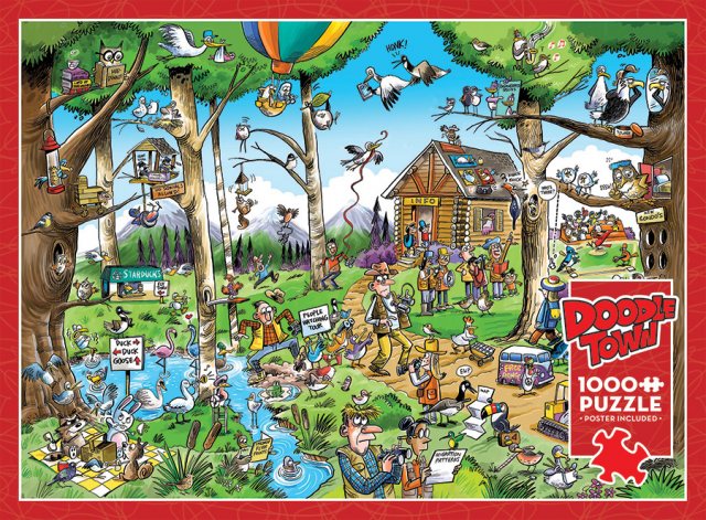 Cobble Hill Doodle Town Birdwatcher Paradise Jigsaw Puzzle 1000 Piece