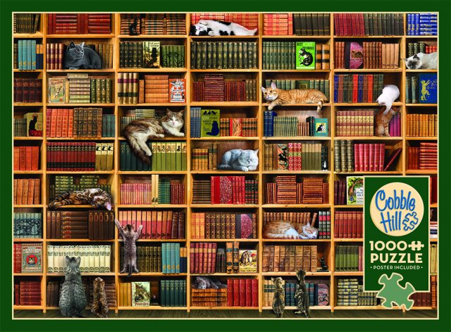 Cobble Hill Cat Library Jigsaw Puzzle