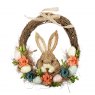 WREATH 1/2 EASTER 35CM RABBIT FACE/EGGS