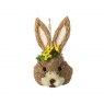 RABBIT HEAD YLW FLOWERS 21CM HANGING