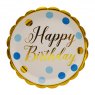 PLATE HAPPY BIRTHDAY SPOTS 8PK 9" PAPER