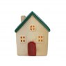 HOUSE STONEWARE 10CM GRN/RED LED WW