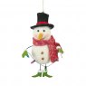 SNOWMAN TOP HAT 15CM HANGING FELT