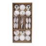 BAUBLE SET WHT/SILVER ASST