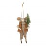 MOUSE SKATING SPRUCE SPRIG 13CM HANGING F