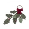 HOLLY LEAVES BERRIES/BOW HANGING FELT