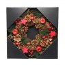 WREATH WOODLAND 30CM NAT W/RED STARS