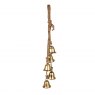 BELLS ON ROPE 7.5X8CM 4PC METAL