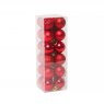 BAUBLE RED 3CM 24PK SHATTERPROOF