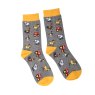 SOCK BAMBOO GRY FARMYARD MNS