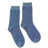 SOCK BAMBOO STRIPE PETROL/CORNFLOWER LDS