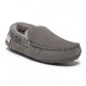 SLIPPER HANKS 9 GRY SUEDE MOCCASIN