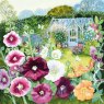 CARD GREENHOUSE & HOLLYHOCKS