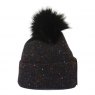 Jess & Lou Speckle Rib Bobble Hat
