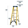 WERNER Werner Fibreglass Stepladder 5 Tread