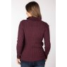 Rose Roofing Rydale Emma Cable 1/4 Zip Jumper Burgundy