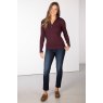 Rose Roofing Rydale Emma Cable 1/4 Zip Jumper Burgundy