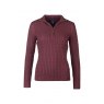 Rose Roofing Rydale Emma Cable 1/4 Zip Jumper Burgundy