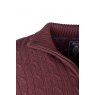 Rose Roofing Rydale Emma Cable 1/4 Zip Jumper Burgundy