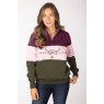 SWEATSHIRT BYLAND COW 8 OLV/SORBET/BERRY