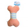 Pet Living Time To Play Plush Bone Squeak Dog Toy Assorted