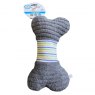 Pet Living Time To Play Plush Bone Squeak Dog Toy Assorted