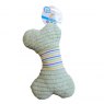Pet Living Time To Play Plush Bone Squeak Dog Toy Assorted