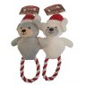 PLUSH SANTA BEAR ROPE RING XMAS
