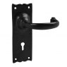 DOOR LEVER/KEY HOLE 150MM BLACK PAIR