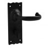 DOOR LEVER BATHRM 125MM BLACK PAIR