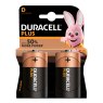 BATTERY D DURACELL PLUS PK2