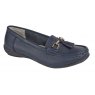 SHOE NAUTICAL NAVY LEATHER 3-8