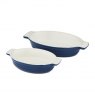 *DISH OVEN SET OF 2 OVAL BLUE