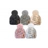 *HAT BOBBLE SPECKLED SHERPA LINED
