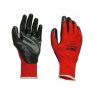 *GLOVES RED NITRILE PALM DIPPED 13G