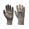 GLOVES GREY PU COATED CUT 5 LINER