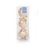 *BAUBLE 3PK 10CM FLOWER CHAMP GLD