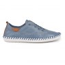 Lunar St Ives Leather Trainer Mid Blue
