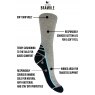 Bramble Bramble Ladies Size 4-7 Hiker Socks Grey/Black 3 Pack