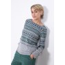 Lily & Me Lily & Me Aimee Fair Isle Top Grey Size 12
